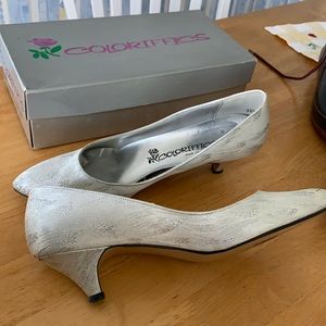 Silver dress shoes